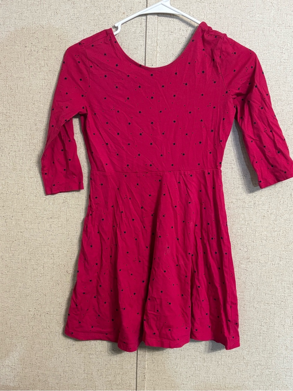 Old Navy Hot Pink Star Print Fit-and-Flare Dress